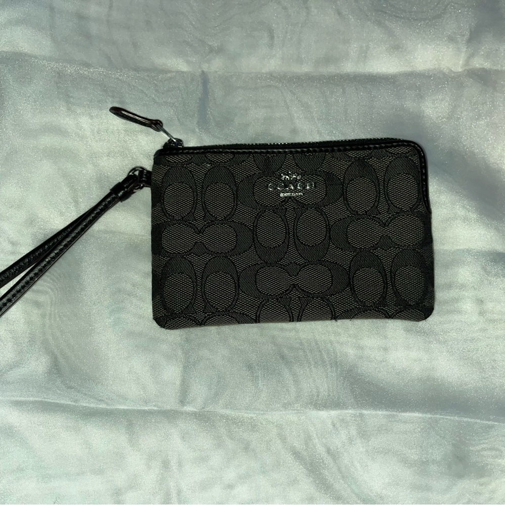 Coach Black Signature Wristlet
